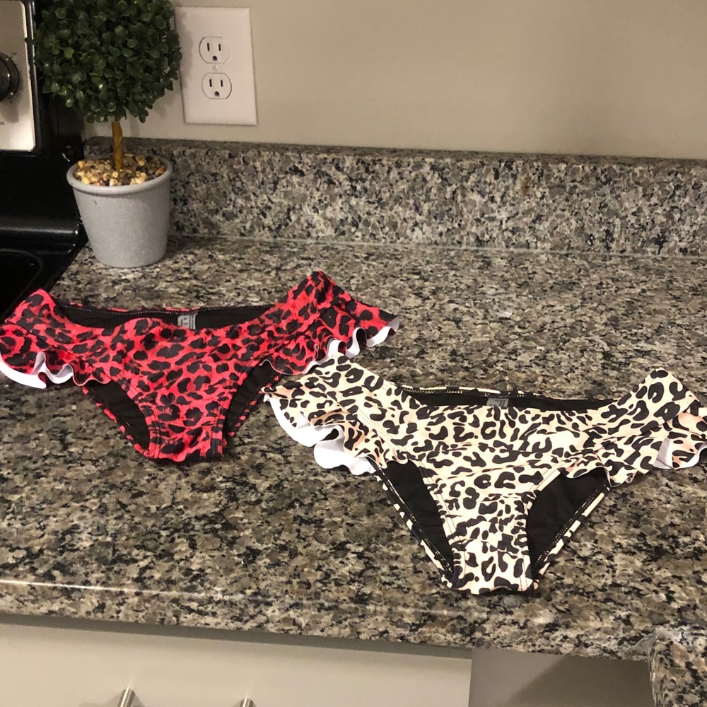 New SHEIN Red and White Leopard Print Bikini Set